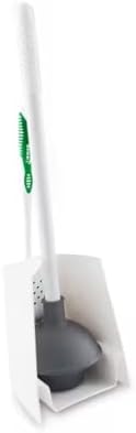 Toilet Brush with Holder and Plunger White and Green