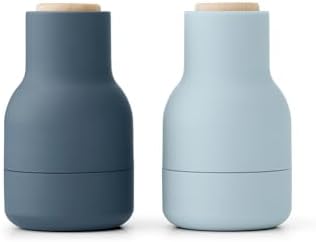 menu salt and pepper grinder set small blues with beech lid