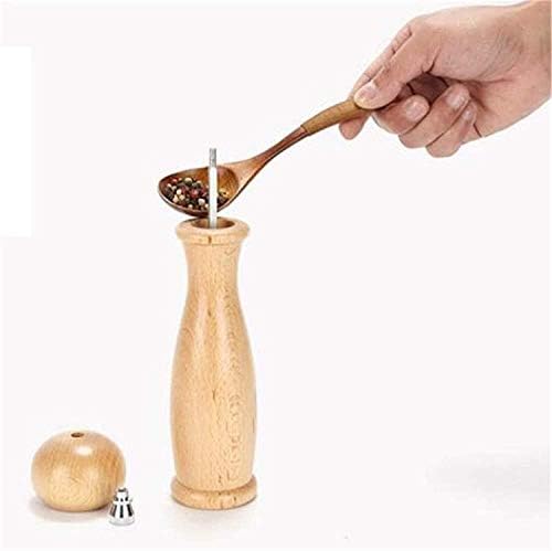 ENTIRELY NATURAL Biodegradable rustic wooden salt and pepper grinder set