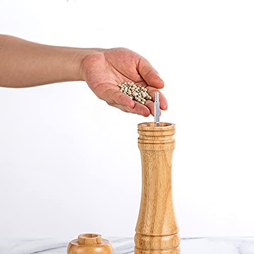 Adjustable 8-inch Wooden Pepper Grinder Mill with Oak Cover