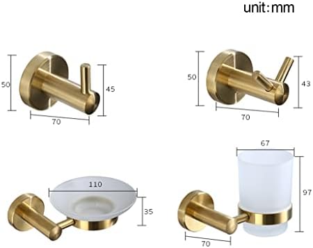 DCIUSTFHE 1462Lx880W-in Brushed Gold Towel Rack with Stainless Steel Set