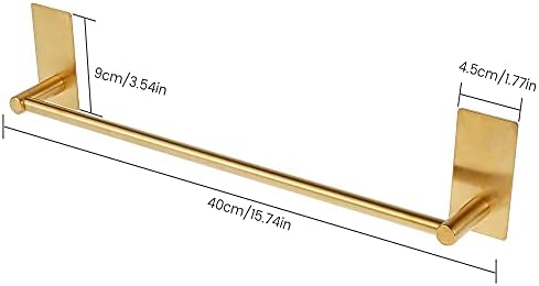 Stainless Steel 40cm Towel Rail Wall-Mounted Organizer Golden Base Bathroom