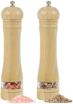 Precision Grind Control Space-saving 2-Pack Wooden Salt and Pepper Mill Set