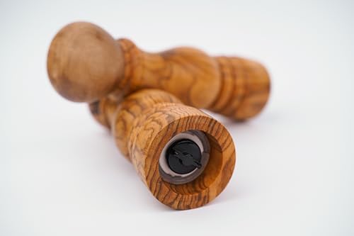Handmade Original Olive Wood Pepper Salt grinder - Ceramic grinder with adjustable rotor