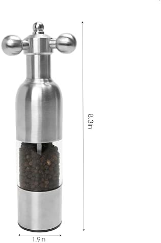 2PCS Manual Salt Pepper Grinder Set Stainless Steel Handle