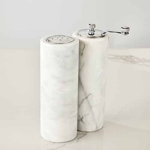 Elevate Your Kitchen with the White Marble Salt Pepper grinder Set