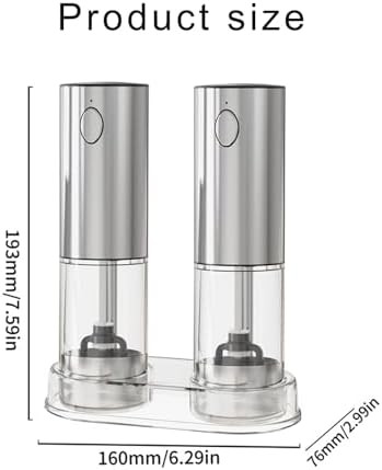 Electric Salt Pepper Grinder Set USB Rechargeable