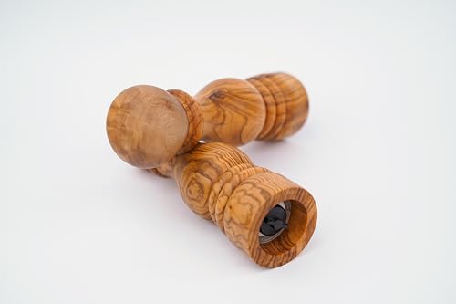 Handmade Original Olive Wood Pepper Salt grinder - Ceramic grinder with adjustable rotor