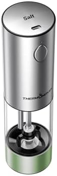 Sturdy Salt Pepper Mill Set with LED Light 6 Levels of Coarseness Adjustment