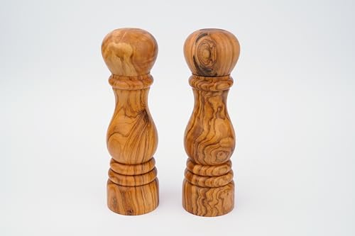 Handmade Original Olive Wood Pepper Salt grinder - Ceramic grinder with adjustable rotor