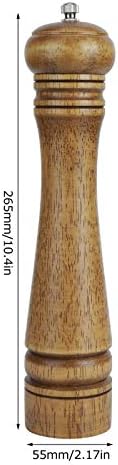 Stylish 10-Inch Wood Pepper Grinder Set