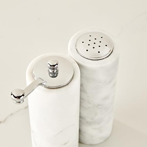 Elevate Your Kitchen with the White Marble Salt Pepper grinder Set