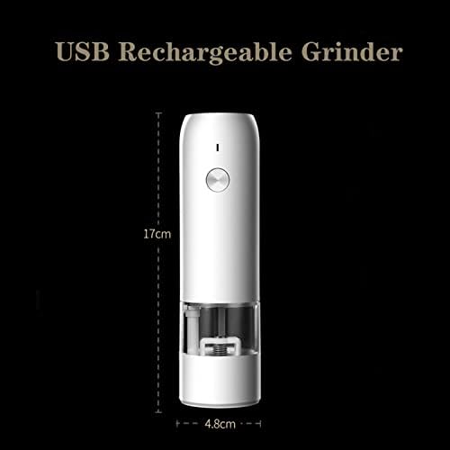 USB Rechargeable Electric Salt and Pepper Grinder Set with LED Light