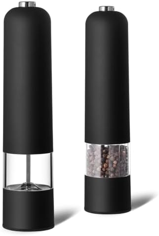 Vibrant and Ergonomic Salt Pepper Mill Set Black