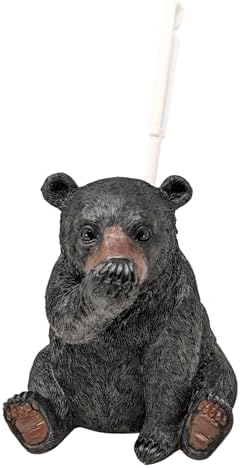 Unique Black Bear Toilet Brush Holder