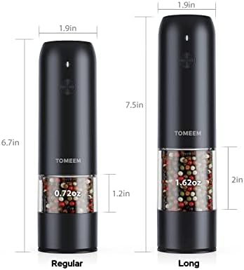 Tomeem Electric Salt Pepper Grinder Set with LED Lights