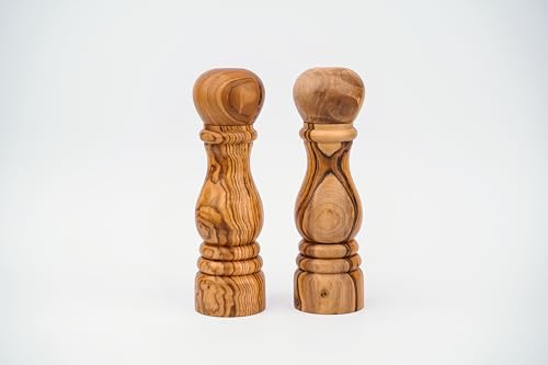 Handmade Original Olive Wood Pepper Salt grinder - Ceramic grinder with adjustable rotor