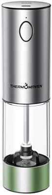 Sturdy Salt Pepper Mill Set with LED Light 6 Levels of Coarseness Adjustment
