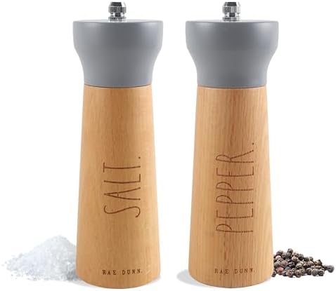 Rae Dunn Modern Salt Pepper Grinder Set Gray