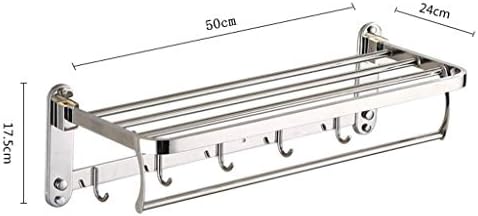 Collapsible Towel Rack with Hooks for Bathroom or Bedroom