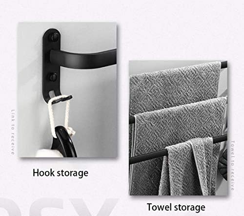 Wall-Mount Aluminum Towel Holder Modern Storage for Bathrooms