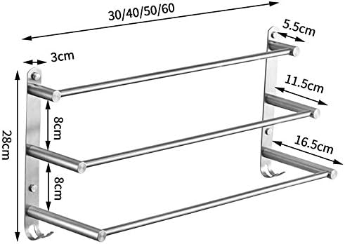 Stainless Steel Wall-Mounted Towel Rail Modern Style 30cm Silver