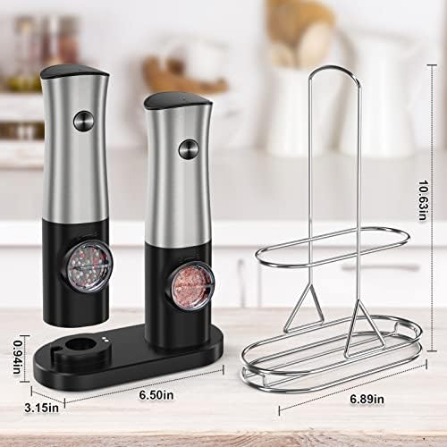 Double-Action Electric Salt Pepper Grinder Set