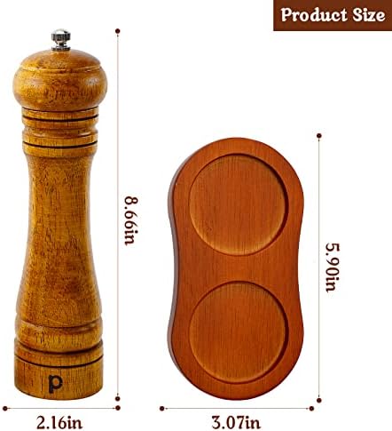 Adjustable Wooden Salt Pepper Grinder Set