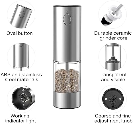 NIHEWON Automatic Electric Salt Pepper Shaker