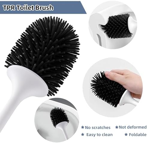 ABSOFINE Silicone Toilet Brush Set