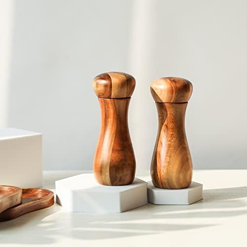 Salt and Pepper Grinder Set with Mill Tray Set of 2