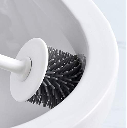 Luxury Long-Handle Toilet Brush with Holder White