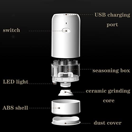 USB Rechargeable Electric Salt and Pepper Grinder Set with LED Light