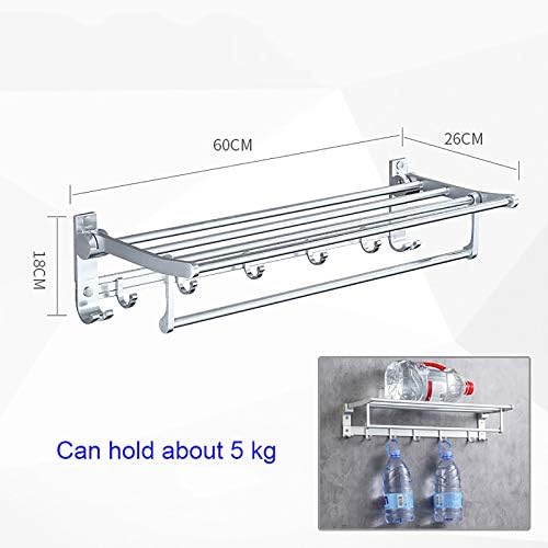 LUCEAE Foldable Aluminum Towel Rack for Bathroom