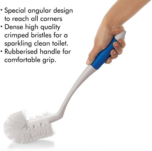 KLEENO Cello Angular Toilet Brush with Storage - Blue White