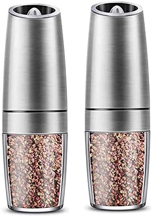 Adjustable Electric Salt Pepper Mill Set Blue Light One-Hand Operation