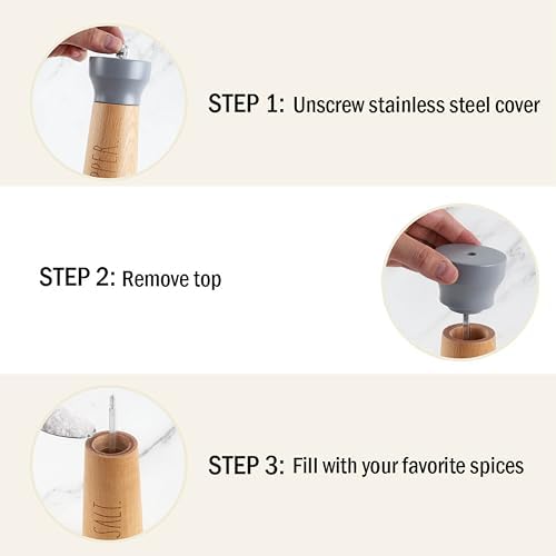 Rae Dunn Modern Salt Pepper Grinder Set Gray