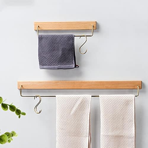 DCIUSTFHE Solid Wood Towel Rail Durable Bathroom Organizer
