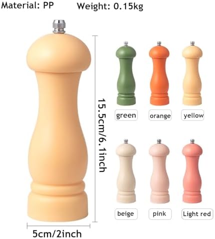 6 Inch Manual Pepper Grinder with Adjustable Ceramic Rotor