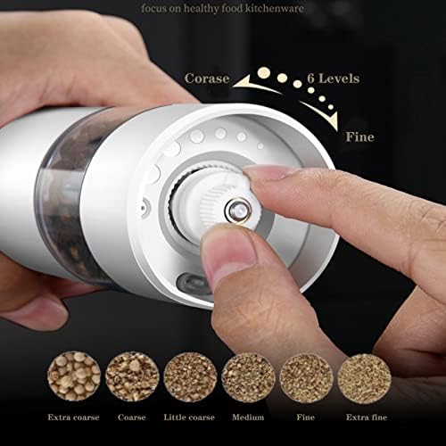 USB Rechargeable Electric Salt and Pepper Grinder Set with LED Light