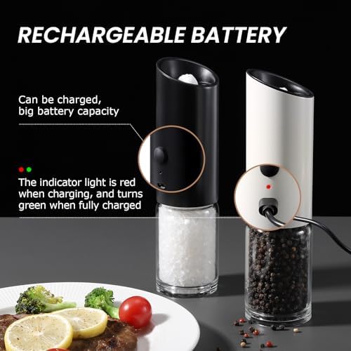 High-Quality Rechargeable Salt Pepper Grinder with LED Light
