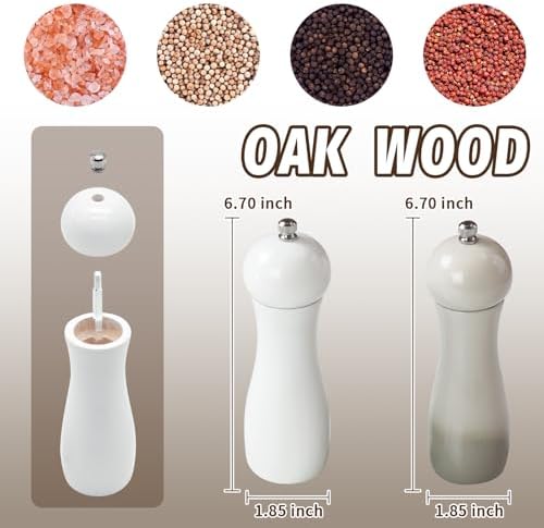 SHIKORI Manual Wooden Salt Pepper Mills Set