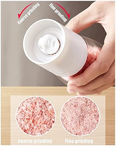 JAJKAFCL 2-Piece Refined Ceramic Pepper Mill Set with Adjustable Grinder