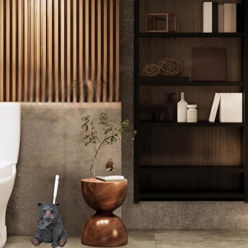 Unique Black Bear Toilet Brush Holder