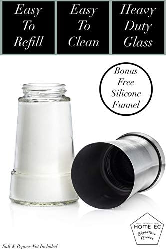 Home EC Premium Stainless Steel Salt Pepper Grinder Set Tall Shaker Set 2pk