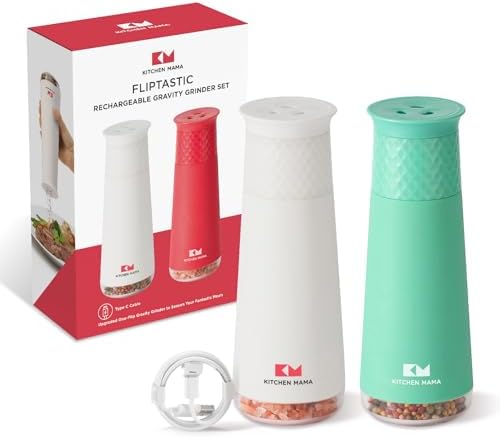 Kitchen Mama Rechargeable Salt and Pepper Grinder Set 1