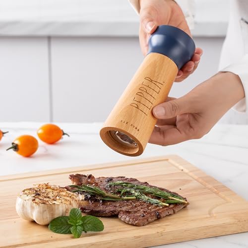 Rae Dunn Salt and Pepper Grinder Set - Modern Bamboo Design