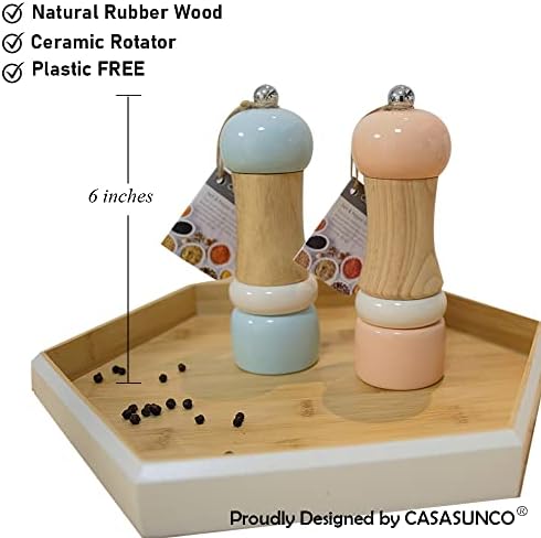 Elegant 6-Inch Salt Pepper Mill Set