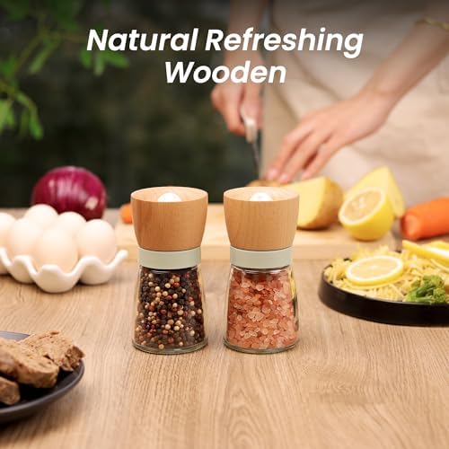 Adjustable Salt Pepper Grinder Set Eco-Friendly