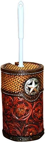 Sturdy Montana West Lonestar Floral Tooled Resin Toilet Brush Holder